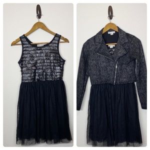 Black and silver party dress and jacket, 16